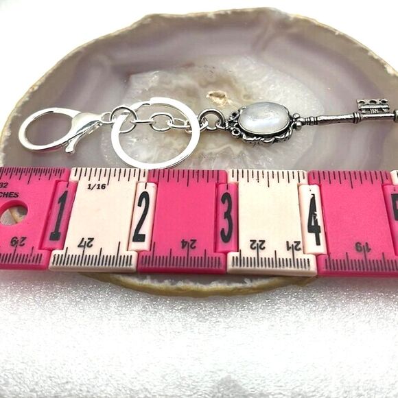 Genuine Moonstone Key Purse Charm Keychain - NEW! - Picture 5 of 5